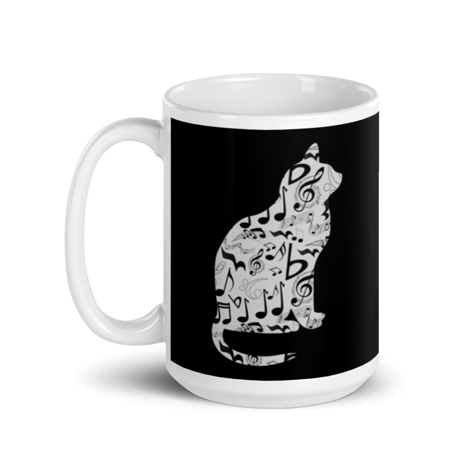 Music Musical Cat Musician  White glossy mug - Image 5