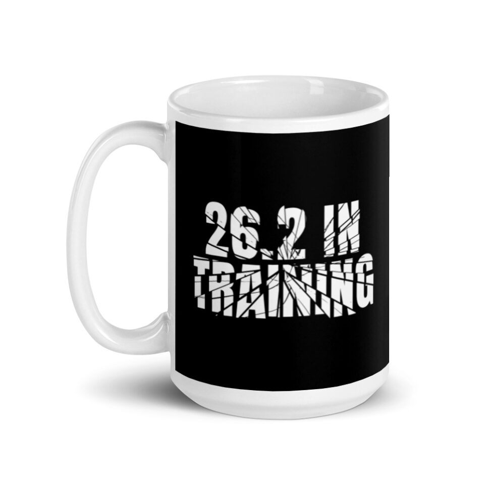 Marathon 26.2 In Training Running White glossy mug - Image 5