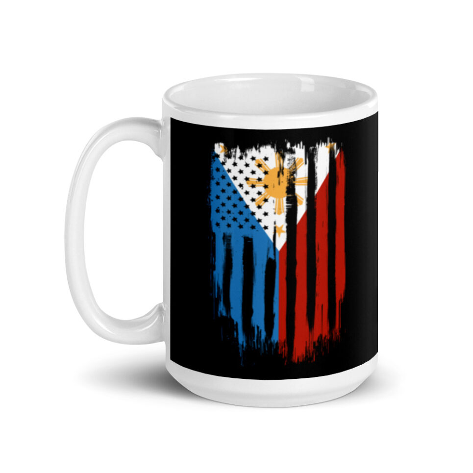 American Philippines Filipino Flag White glossy mug - Image 5