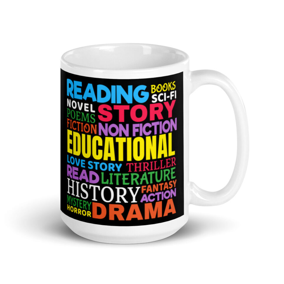Reading Word Art Coffee Mug - Image 4