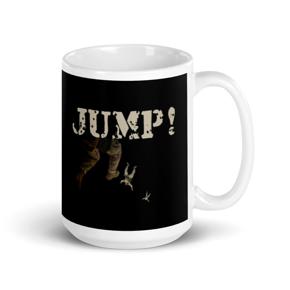 Military Jump Paratrooper Skydive - Skydiving White glossy mug - Image 4