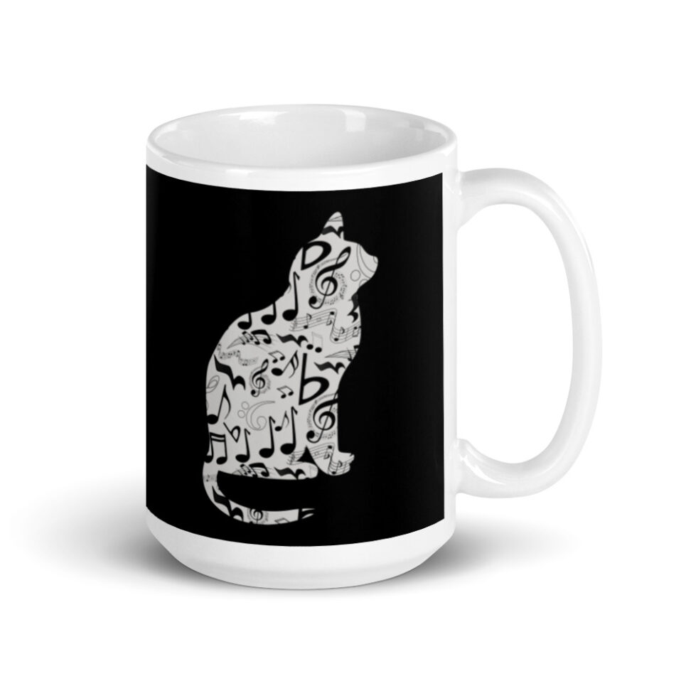 Music Musical Cat Musician  White glossy mug - Image 4