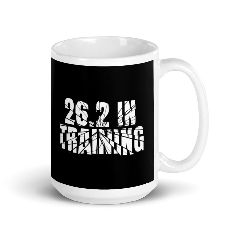 Marathon 26.2 In Training Running White glossy mug - Image 4