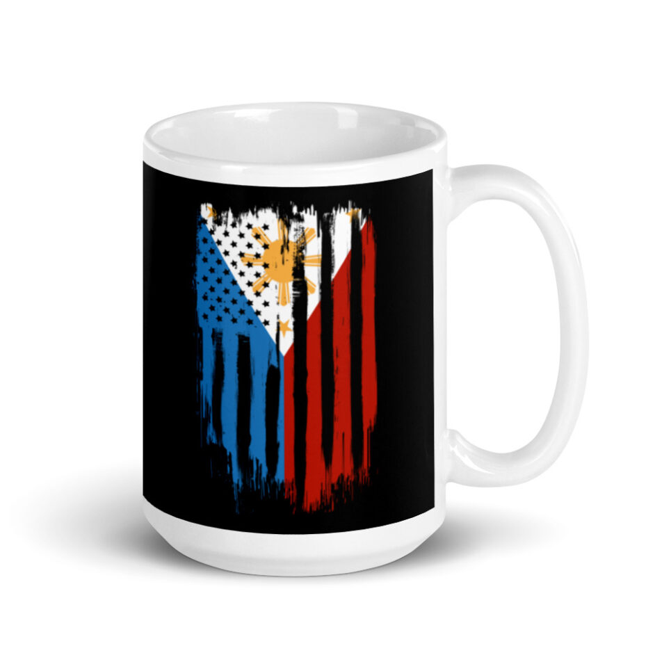 American Philippines Filipino Flag White glossy mug - Image 4